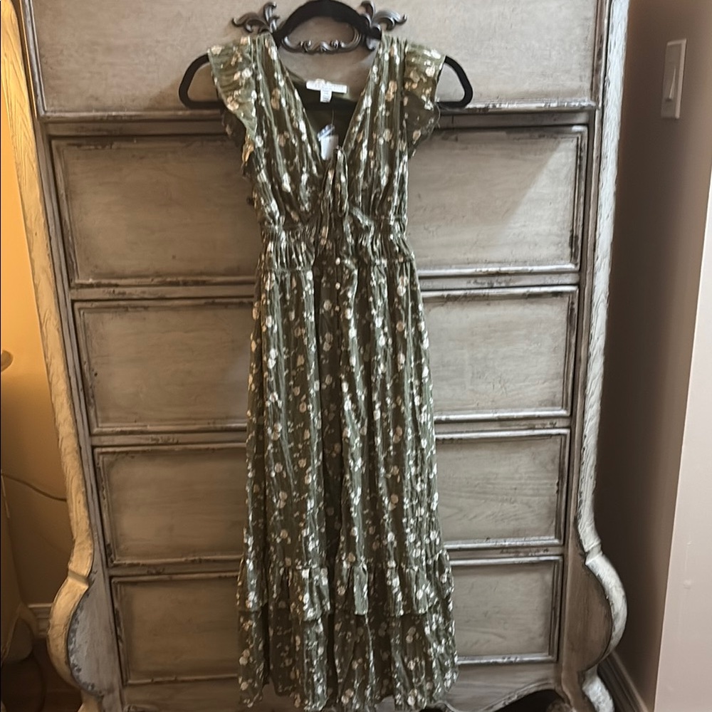 Floral Green Maxi Dress